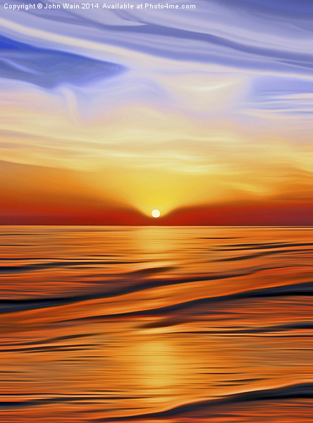 Irish Sea Sunset Picture Board by John Wain