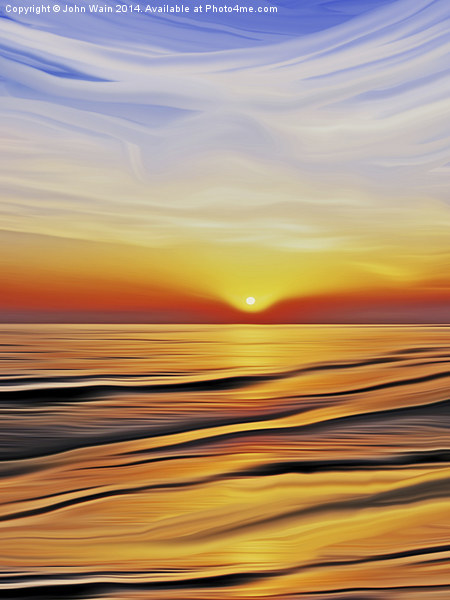 Sunset Bay Picture Board by John Wain