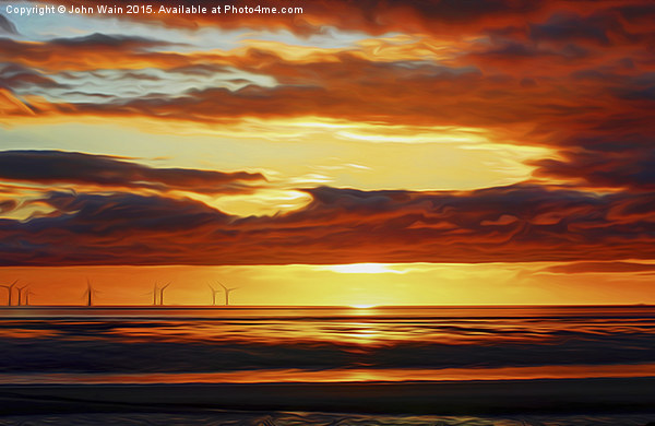 Irish Sea - Heavy Skys (Digital Art) Picture Board by John Wain