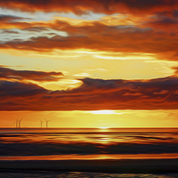Buy canvas prints of Irish Sea - Heavy Skys (Digital Art) by John Wain