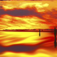 Buy canvas prints of Reflection of Sunset   by John Wain