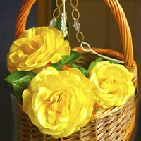 Buy canvas prints of Rose Basket by John Wain