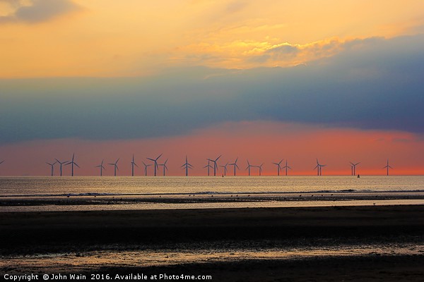 At the Wind Farm Picture Board by John Wain