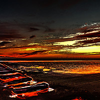 Buy canvas prints of The Beach at Sunset (Digital Art)  by John Wain