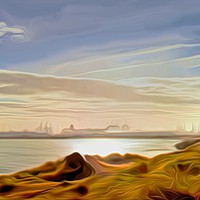 Buy canvas prints of Across the Lake (Digital Art) by John Wain
