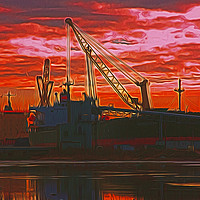 Buy canvas prints of The  Docks (Digital Painting) by John Wain