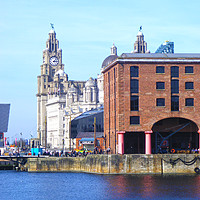 Buy canvas prints of Royal Albert Dock And the 3 Graces by John Wain