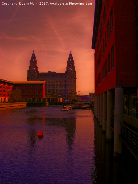 Liver Building from the Princes Dock Picture Board by John Wain