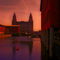 Buy canvas prints of Liver Building from the Princes Dock by John Wain
