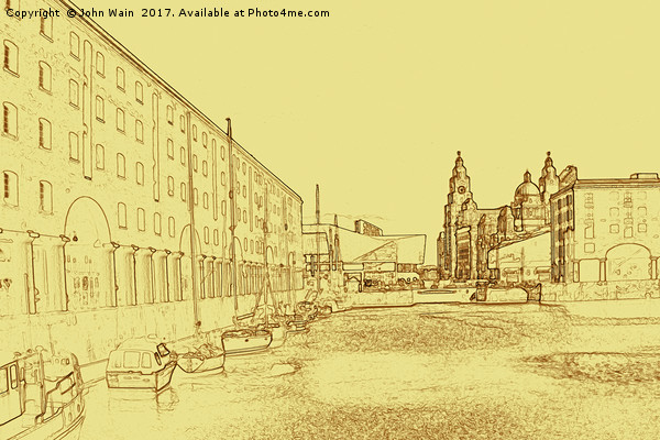 Royal Albert Dock, Liverpool (Digital Art) Picture Board by John Wain
