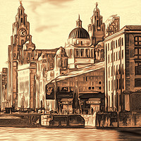 Buy canvas prints of World famous Three Graces (Digital painting) by John Wain