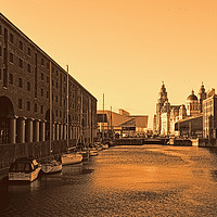 Buy canvas prints of Royal Albert Dock And the 3 Graces by John Wain