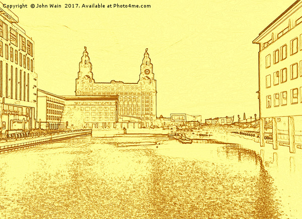 Liver Building from Princes Dock (Digital Art) Picture Board by John Wain