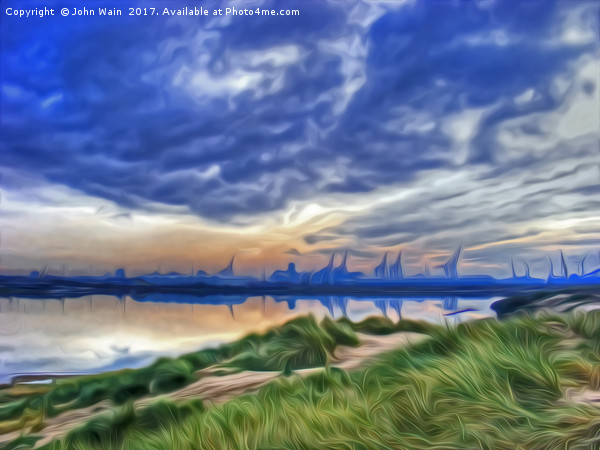 Marina Sunrise (Digital Art) Picture Board by John Wain