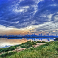 Buy canvas prints of Marina Sunrise (Digital Art) by John Wain