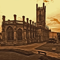 Buy canvas prints of WW2 Bombed out Church Liverpool (Digital Art) by John Wain