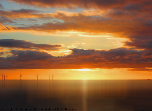 Irish Sea - Heavy Skys (Digital Art) Picture Board by John Wain