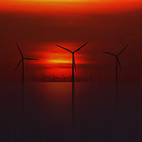 Buy canvas prints of Windmills in the Sun by John Wain