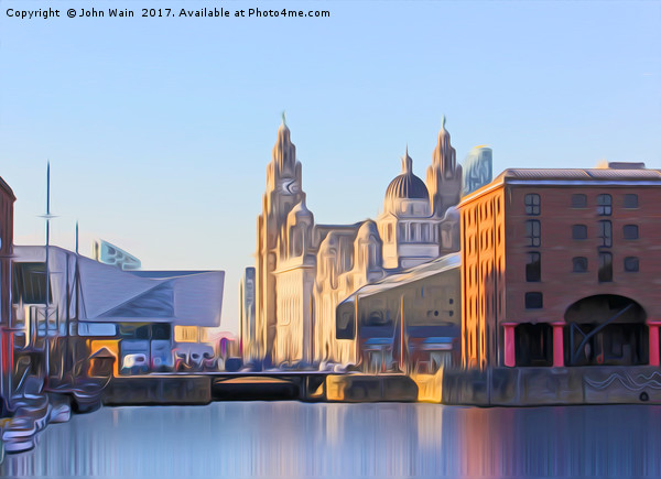 Royal Albert Dock And the 3 Graces Picture Board by John Wain