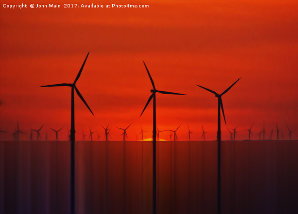 Wind Farms (Digital Art) Picture Board by John Wain