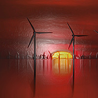 Buy canvas prints of Windmills in the Sun (Digital Art) by John Wain