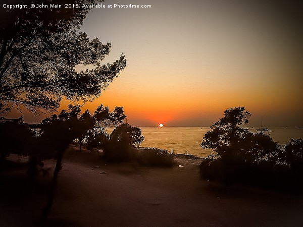 Ibiza Sunset Picture Board by John Wain