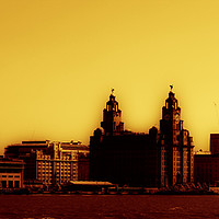Buy canvas prints of Liverpool Waterfront Skyline by John Wain
