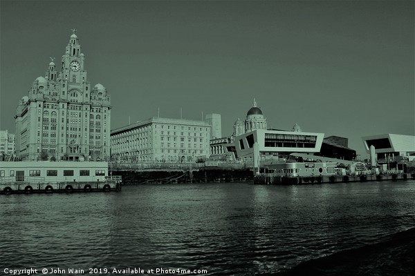 Liverpool Waterfront Skyline Picture Board by John Wain