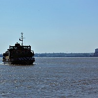 Buy canvas prints of Mersey Ferry Snowdrop by John Wain