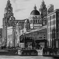 Buy canvas prints of Royal Albert Dock And the 3 Graces  by John Wain