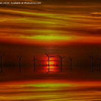 Buy canvas prints of Windmills at sunset (digital Art) by John Wain