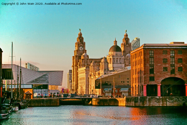 Royal Albert Dock And the 3 Graces   Picture Board by John Wain