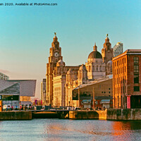 Buy canvas prints of Royal Albert Dock And the 3 Graces   by John Wain