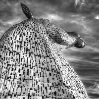 Buy canvas prints of  Reach for the sky Kelpies by jim scotland fine art