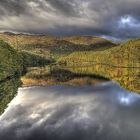 Buy canvas prints of Loch  Faskally reflections by jim scotland fine art