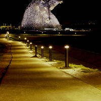 Buy canvas prints of The kelpies path in by jim scotland fine art