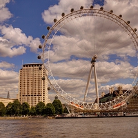 Buy canvas prints of  The London Eye by jim scotland fine art