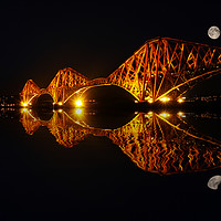 Buy canvas prints of Full moon at the Bridge by jim scotland fine art