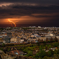 Buy canvas prints of Storm over Edinburgh by jim scotland fine art