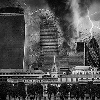 Buy canvas prints of Storm over the city of London by jim scotland fine art