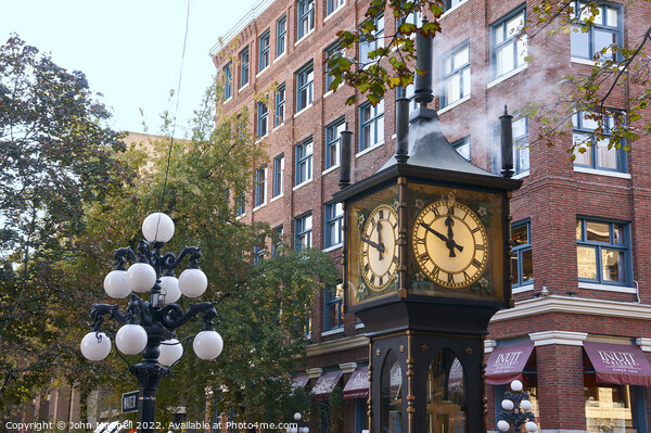 Vancouver Gastown Steam Clock Picture Board by John Mitchell