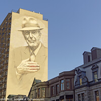 Buy canvas prints of Leonard Cohen Mural in Montreal by John Mitchell