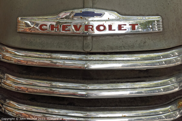 Old Chevy Pickup Truck Grill Picture Board by John Mitchell