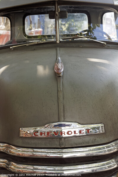 Front of a 1950 Chevrolet Pickup Truck Picture Board by John Mitchell