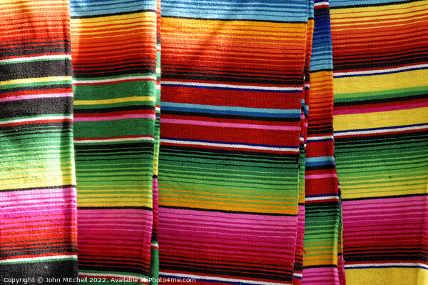 Colorful Mexican Blankets Picture Board by John Mitchell