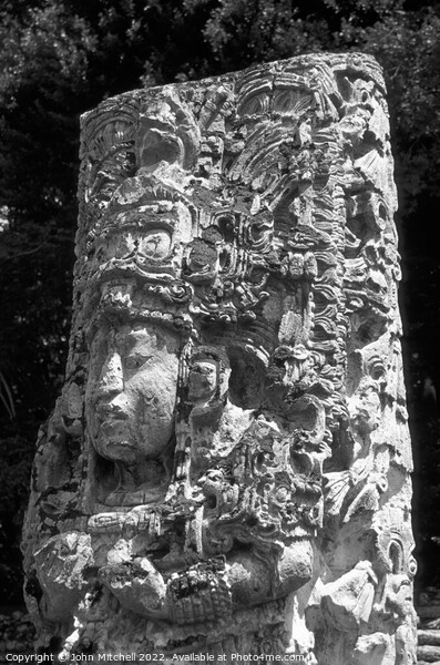 Mayan Sculpture at Copan Honduras Picture Board by John Mitchell