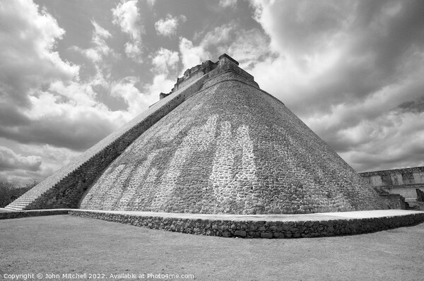 Pyramid of the Magician Uxmal Mexico Picture Board by John Mitchell