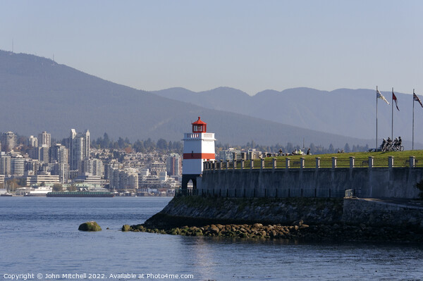 Brockton Point Lighthouse Vancouver Picture Board by John Mitchell