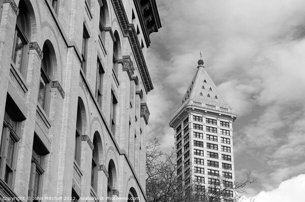 Historical Architecture Seattle Picture Board by John Mitchell