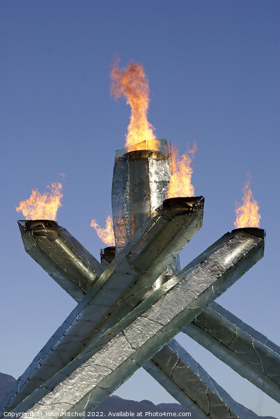 Olympic Cauldron Vancouver 2010 Winter Games Picture Board by John Mitchell
